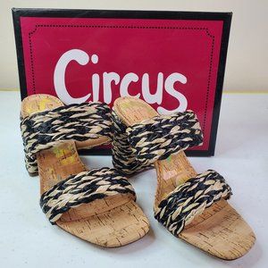 Circus NY Sam Edelman Womens Black Natural Estella Raffia Mules